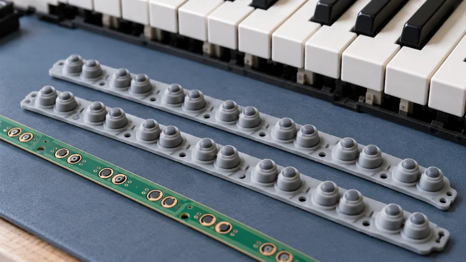 Ảnh minh họa cao su tiếp điểm phím đàn piano điện
